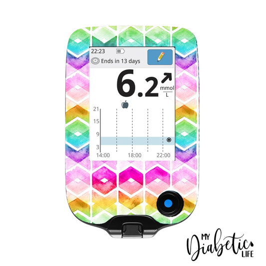 Watercolour Chevrons - Freestyle Libre/Insulinx Meter Sticker Freestyle Libre