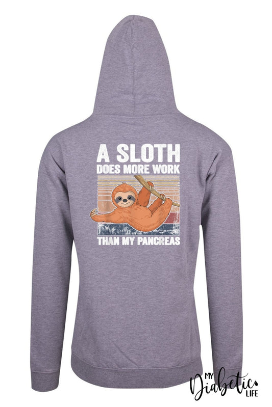 A Sloth Does More Work! - Diabetes Awareness Basic Hoodie Unisex Graphic Jumper S / Light Grey