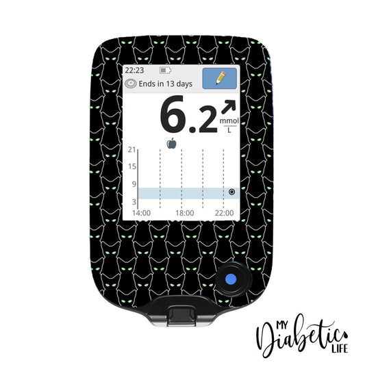 Black Cats - Freestyle Libre Peel Skin And Decal Glucose Meter Sticker Freestyle