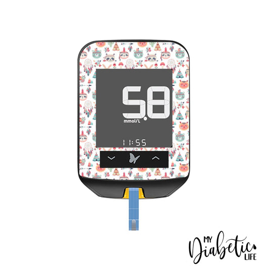 Boho Animals - Freestyle Optium Neo Peel Skin And Decal Glucose Meter Sticker Freestyle