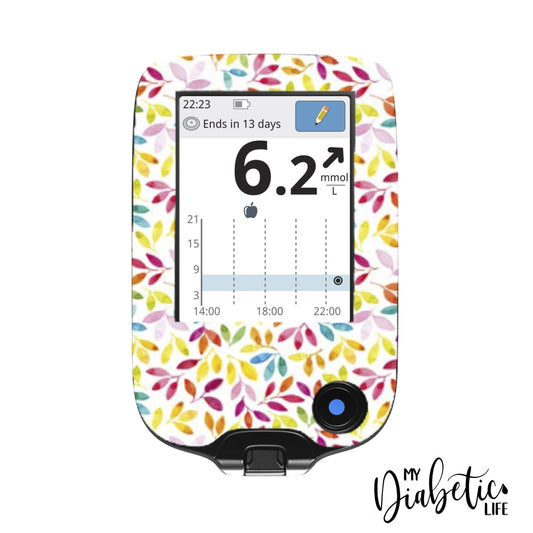 Bright Foliage - Freestyle Libre + Sensor Peel, skin and Decal, glucose meter sticker - MyDiabeticLife