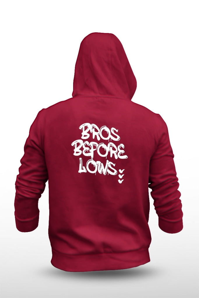Bros Before Lows - Unisex Fleece Hooded Jacket S / Red Hoodie