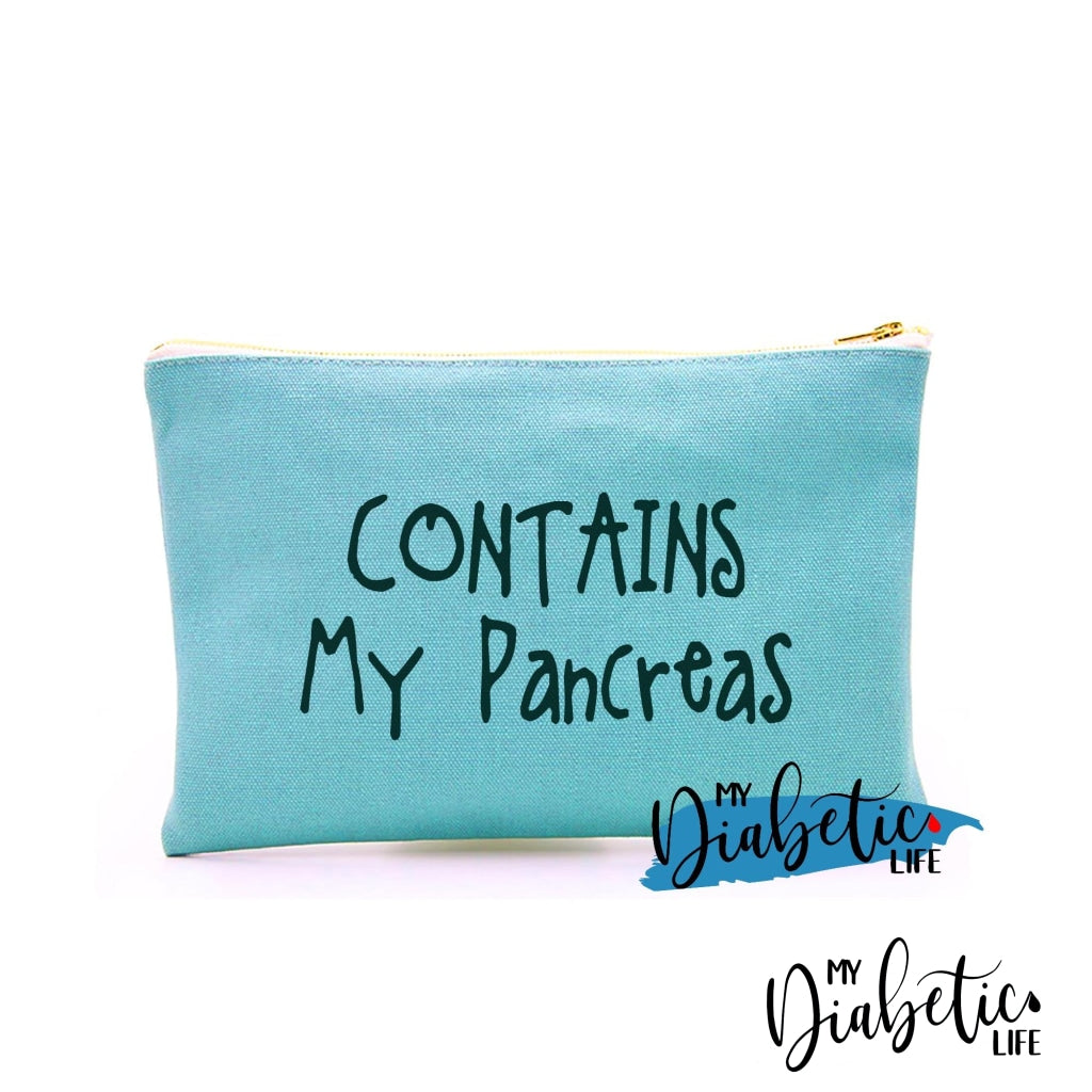 Contains - My Pancreas Diabetes Carry Bag Diabetic Accessories Storage For Medication Mint / Black