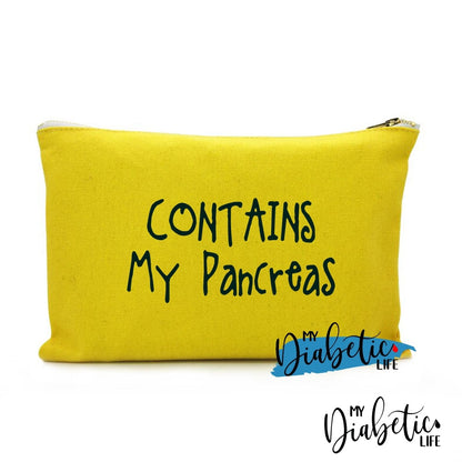Contains - My Pancreas Diabetes Carry Bag Diabetic Accessories Storage For Medication Yellow / Black
