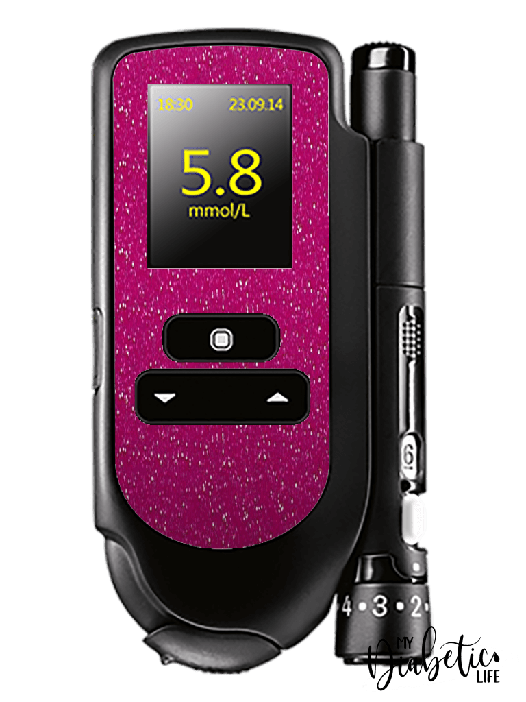 Glitter - Choose your colour -  Accu-chek Mobile Peel, skin and Decal, glucose meter sticker - MyDiabeticLife