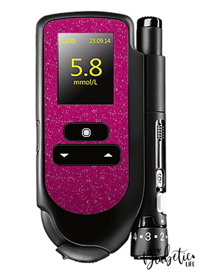 Glitter - Choose your colour -  Accu-chek Mobile Peel, skin and Decal, glucose meter sticker - MyDiabeticLife