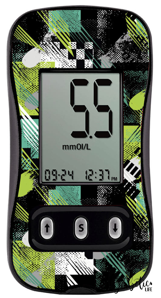 Grunge - Caresens N, skin and Decal, glucose meter sticker - MyDiabeticLife