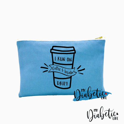 I Run On Coffee & Insulin Daily - Carry All Storage Bag Blue Storage Bags