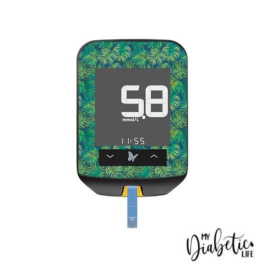 Jungle Leaves - Freestyle Optium Neo Peel Skin And Decal Glucose Meter Sticker Freestyle