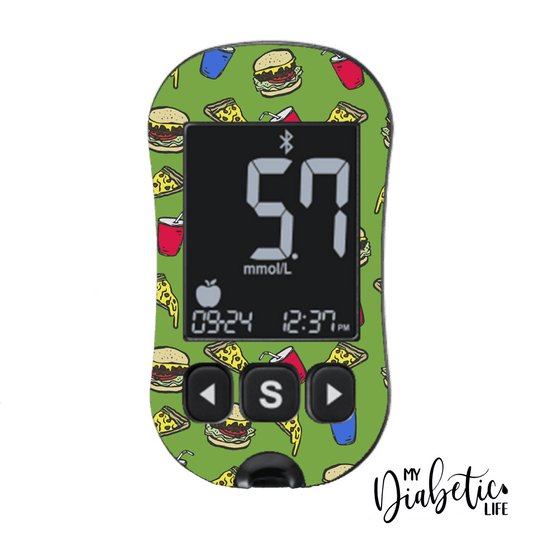 Junk Food - CareSens Dual - Peel, skin and Decal, glucose meter sticker - MyDiabeticLife