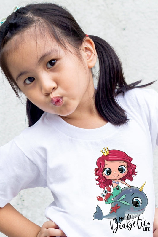 Mermaid With Diabetes Gear - Kids Unisex T-Shirt 0 / White Medtronic + Enlite Sensor Shirts