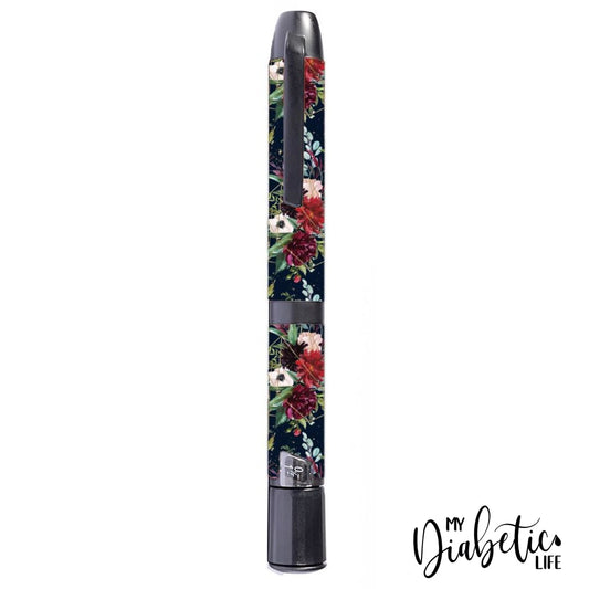 Navy Christmas Floral - Inpen Smart Insulin Pen Peel Skin And Decal Sticker Cover