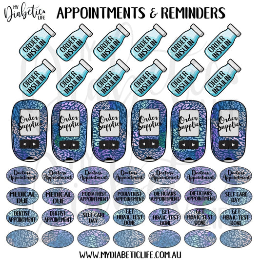 Navy Leopard - 46 Appointment & Reminder Planner Stickers