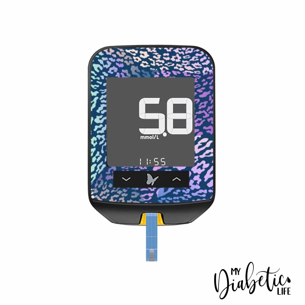 Navy Leopard Print  - Freestyle Optium Neo Peel, skin and Decal, glucose meter sticker - MyDiabeticLife