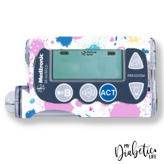 Pastel Splotches - Medtronic Paradigm Series 7 Skin And Decal Insulin Pump Sticker
