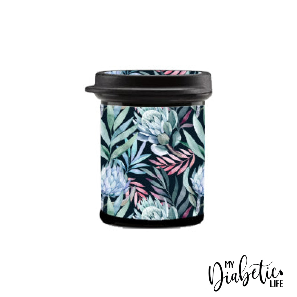 Protea & Eucalyptus - Test Strip Canister Sticker Accuchek Instant Container