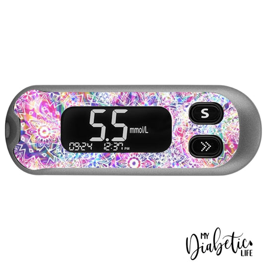 Watercolour Mandala - CareSens N Pop - Peel, skin and Decal, glucose meter sticker - MyDiabeticLife