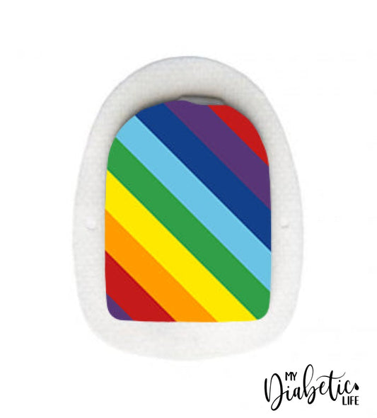 Rainbow Stripes - Omnipod Pod Sticker