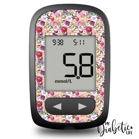 Spring Lush Floral - Accu-Chek Guide Me Peel Skin And Decal Glucose Meter Sticker