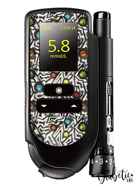 Tribal Two - Accu-chek Mobile Peel, skin and Decal, glucose meter sticker - MyDiabeticLife