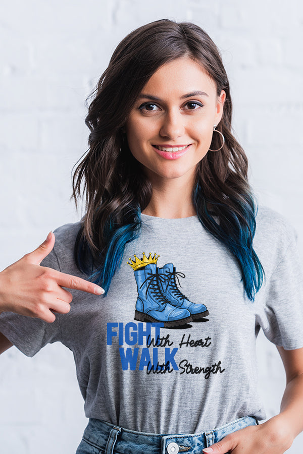 Fight with Heart, Walk with Strength - Unisex T-Shirt