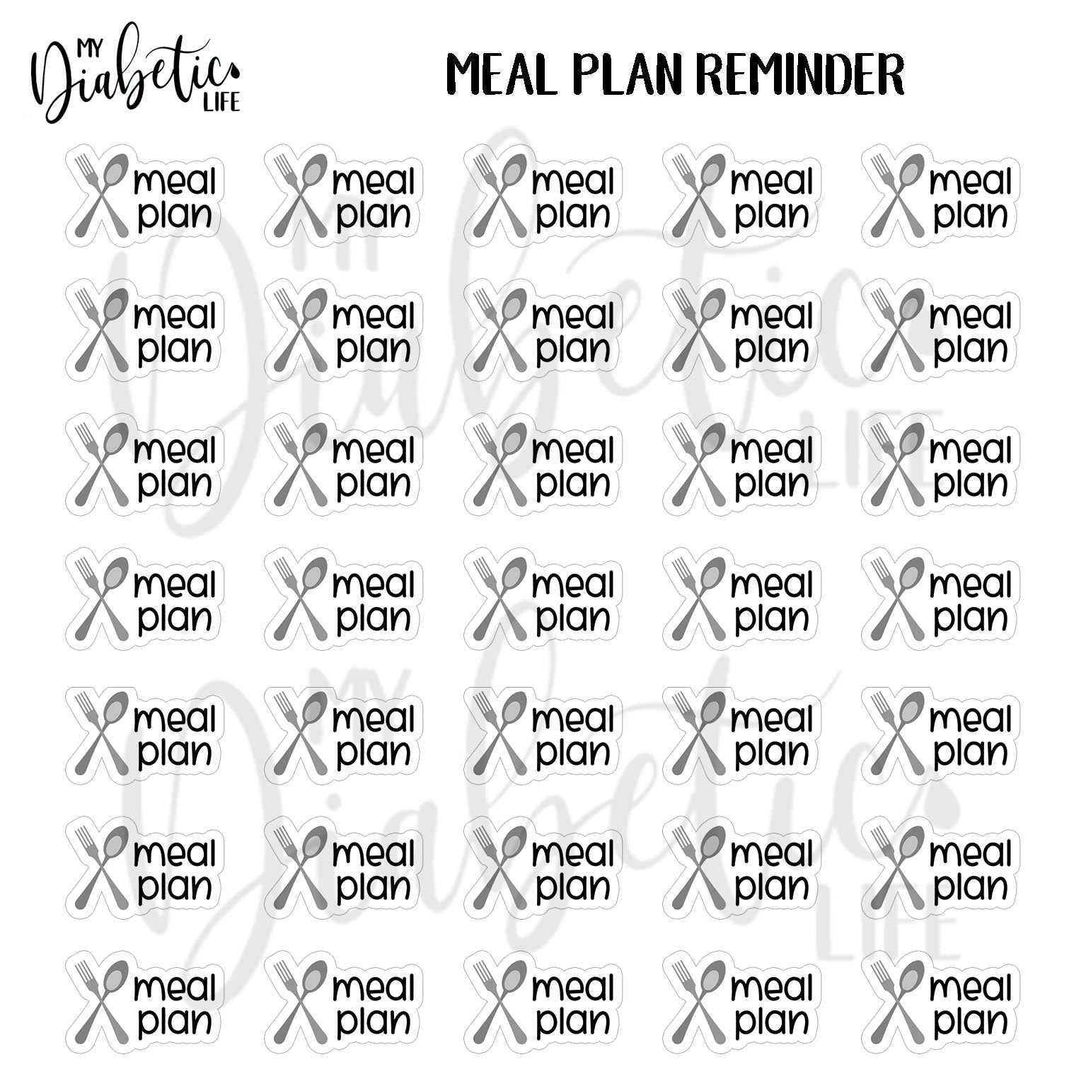 Meal Prep Reminder Planner Stickers