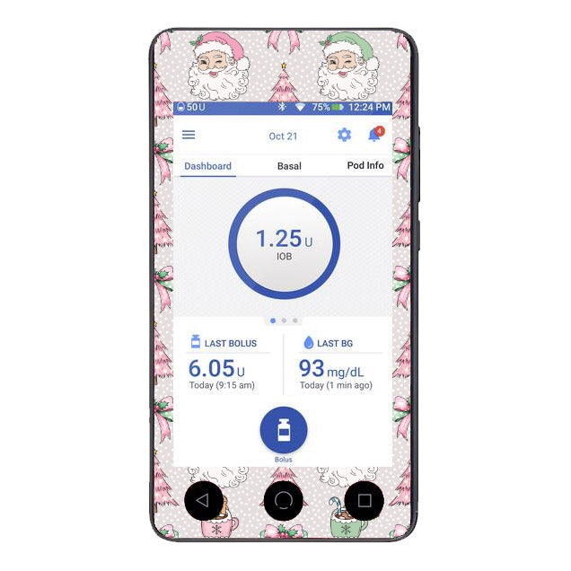 Old Timey Christmas - Omnipod Dash Sticker