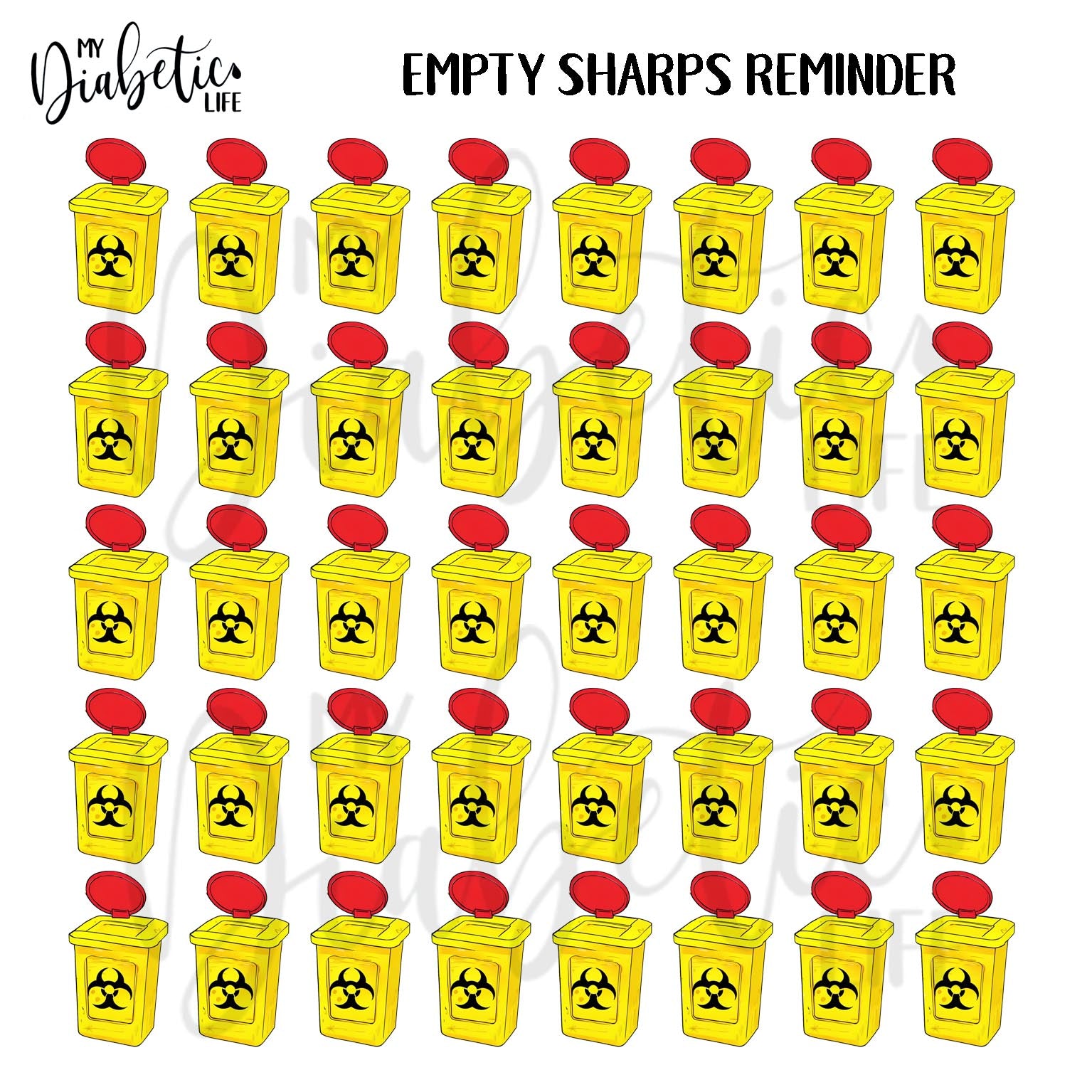 Empty Sharps Reminder Planner Stickers