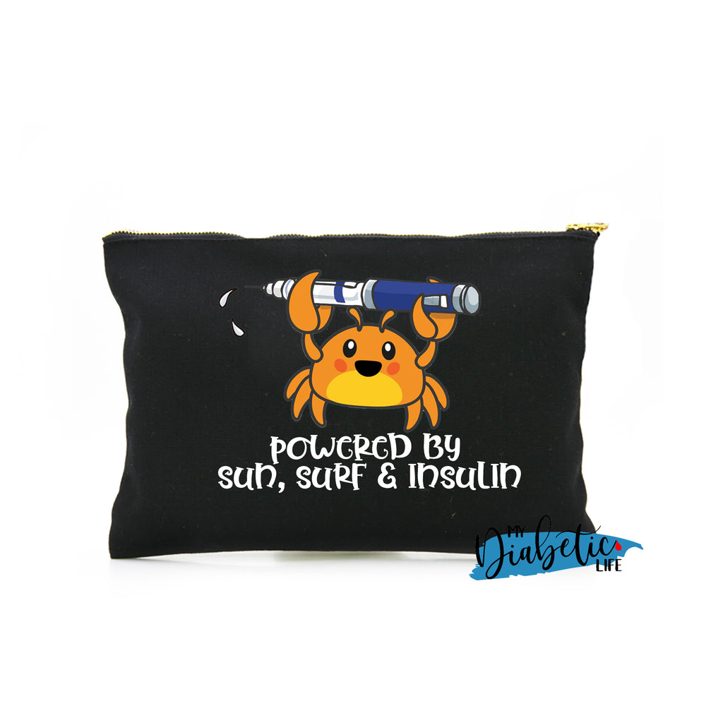 Im a crab - Powered by Sun Surf & Insulin - Carry all storage bag