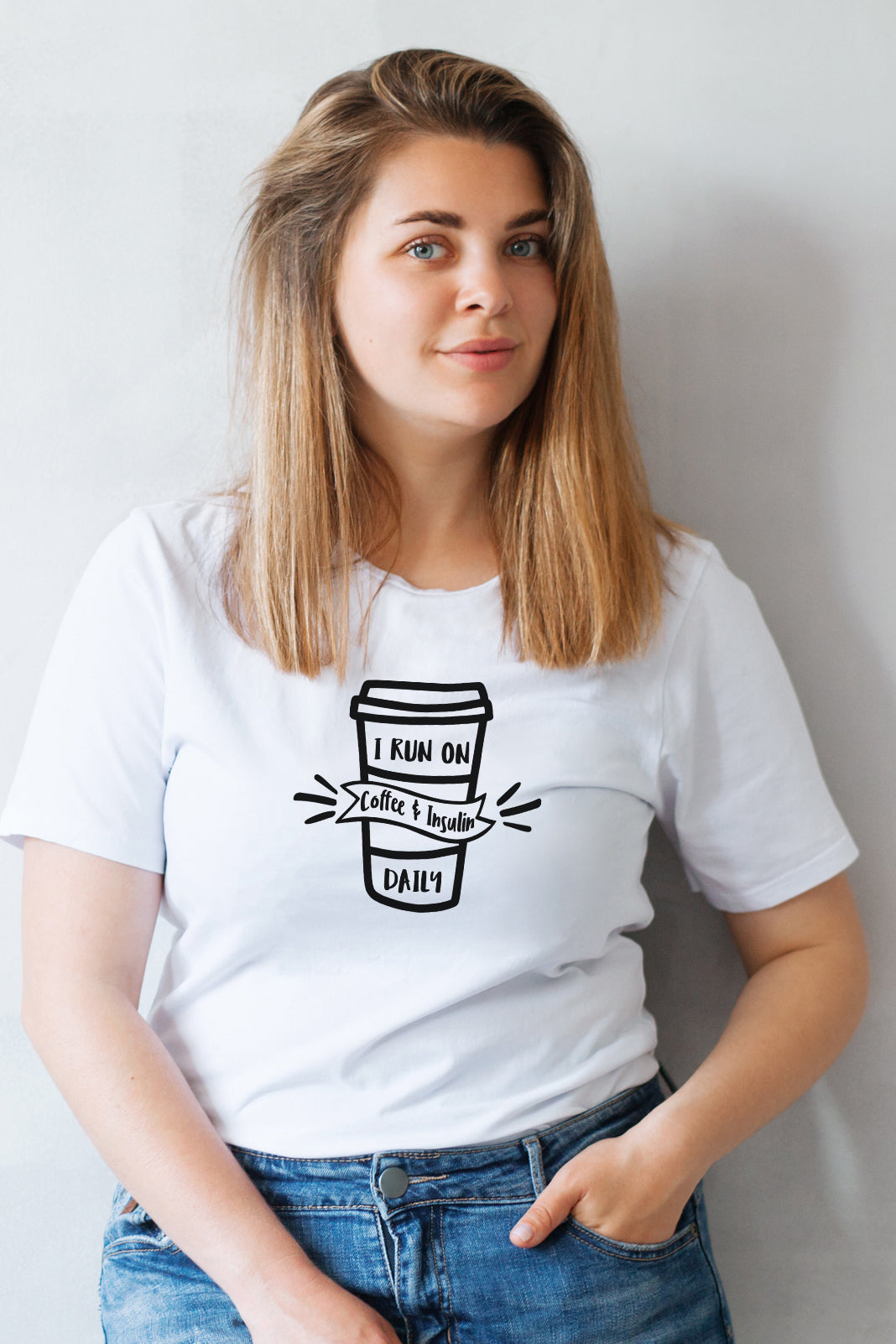 I run on Coffee & Insulin - Unisex T-Shirt
