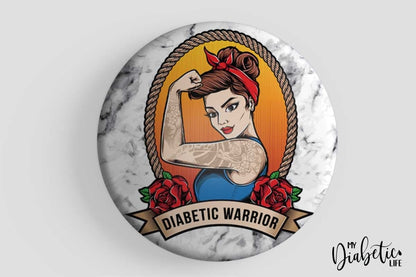 Diabetic Warrior - Keyring Bottle Opener Diabetes Alert Type One Diabetic Badge/magnet