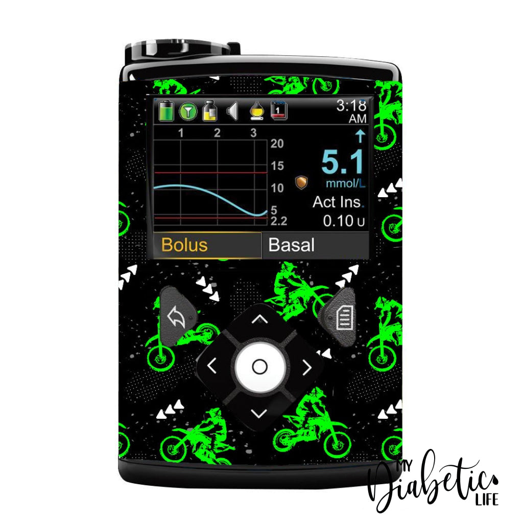 Dirt Bike - Medtronic Pump (630/640/670/770) Sticker Full Cover W/Clip 630/640/670