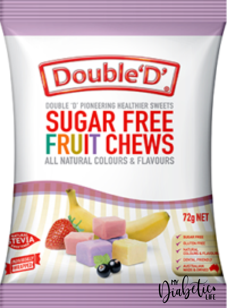 Double D - Sugar Free Fruit Chews 72G Packet Confectionery