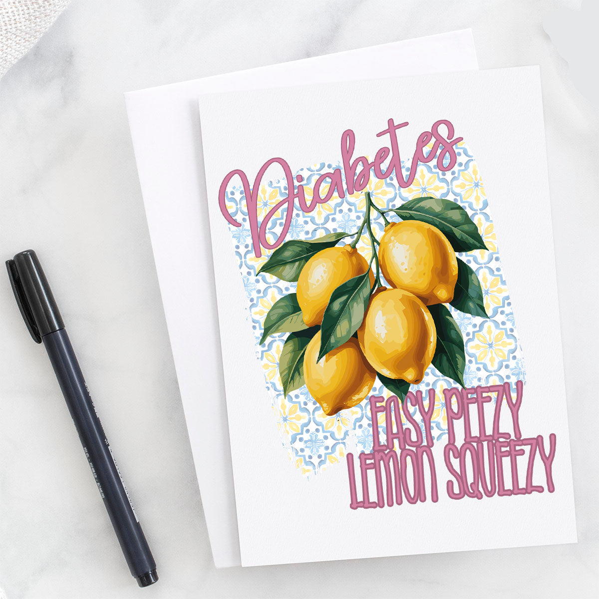 Diabetes, Eezy Peezy Lemon Squeezy - Diabetes Awareness Greeting Card
