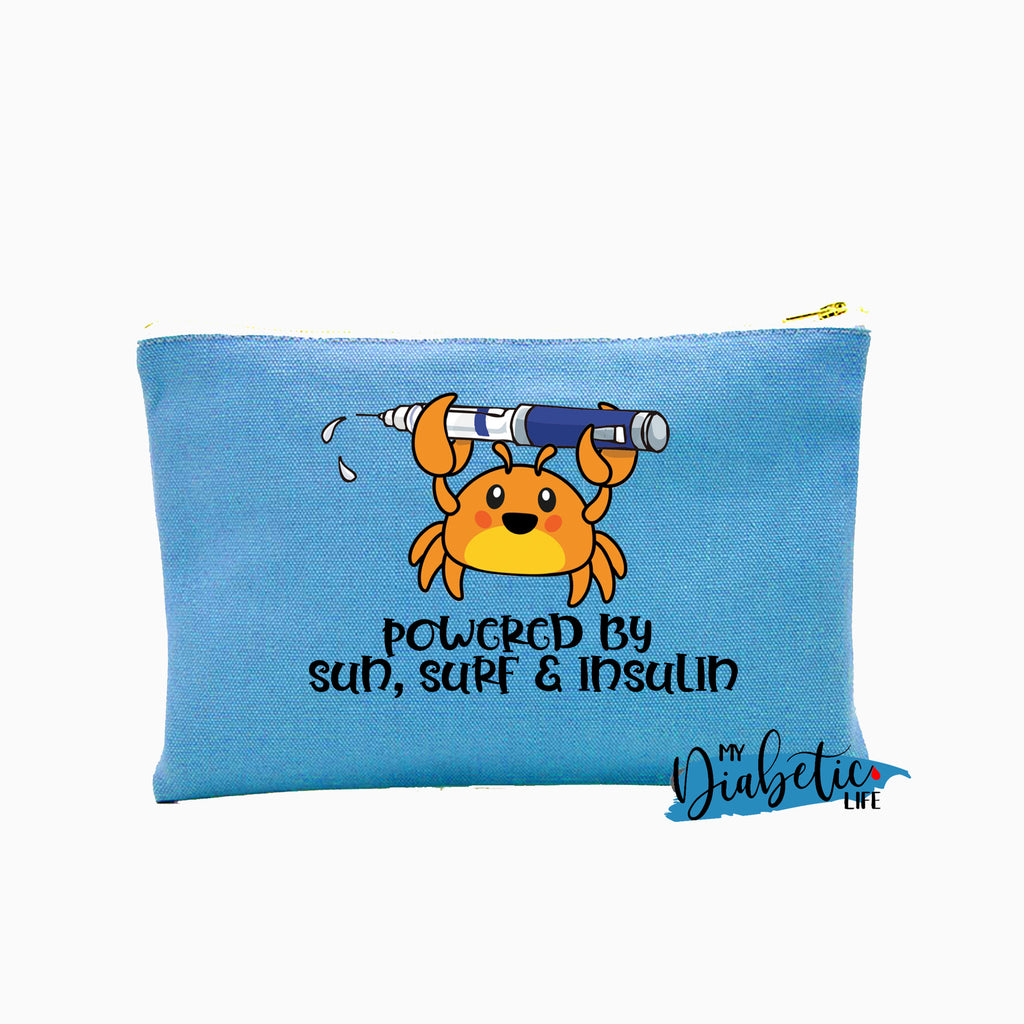 Im a crab - Powered by Sun Surf & Insulin - Carry all storage bag