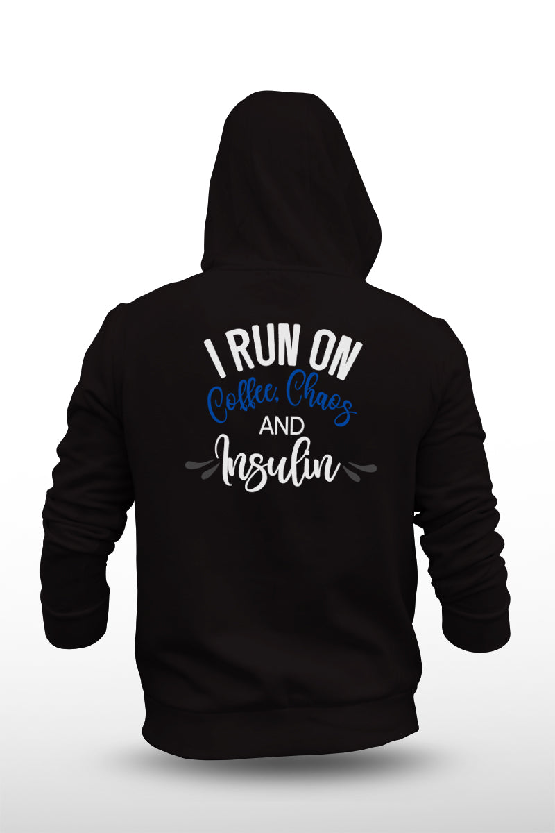 I Run of Coffee, chaos & Insulin - Unisex Hoodie