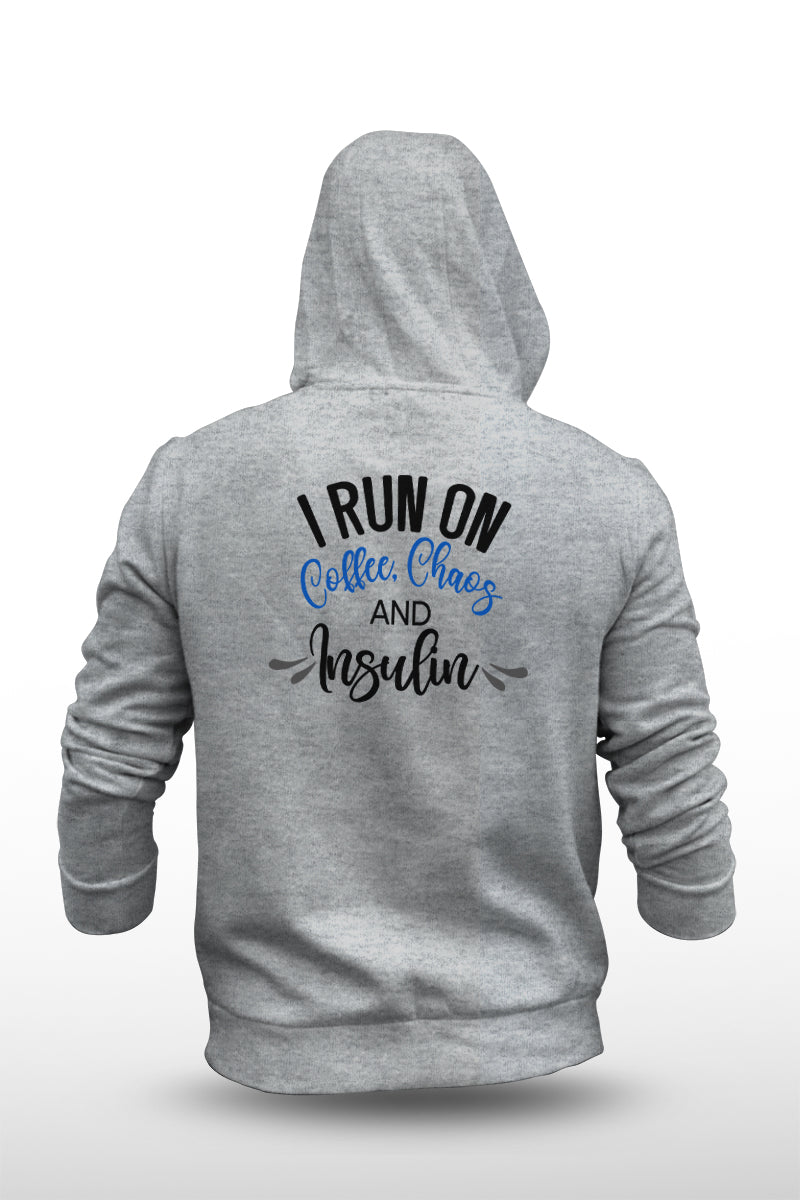 I Run of Coffee, chaos & Insulin - Unisex Hoodie