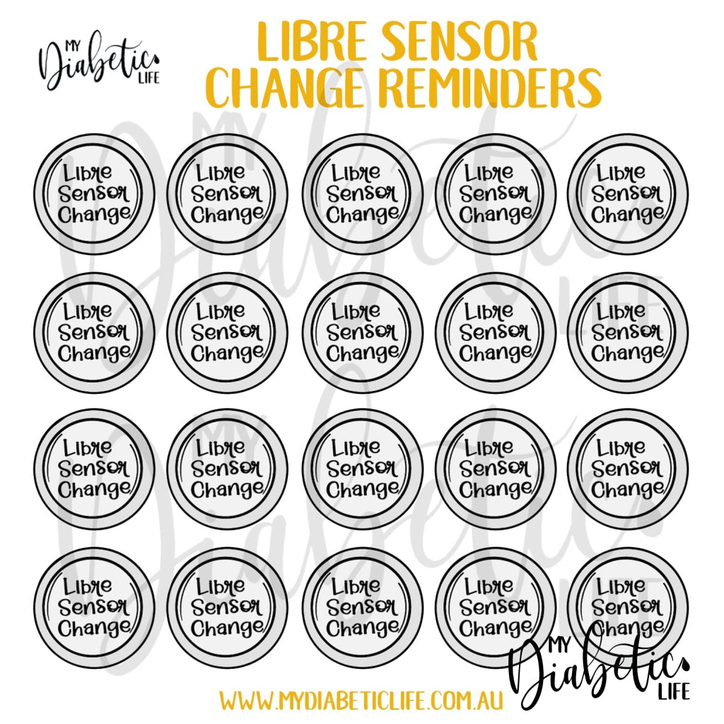 Libre Sensor Change 20 Reminder stickers for Planners - MyDiabeticLife