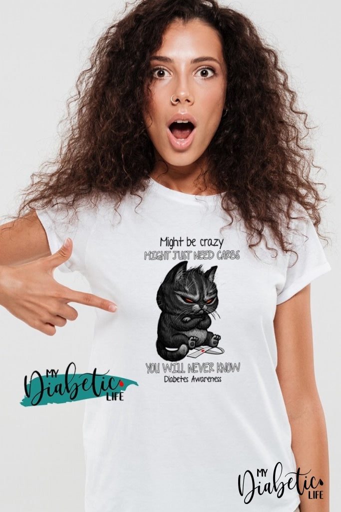 Grumble cat - diabetes awareness, medical conditions, type one diabetic, Basic White t-shirt, Womens Graphic Diabetes Tee - MyDiabeticLife