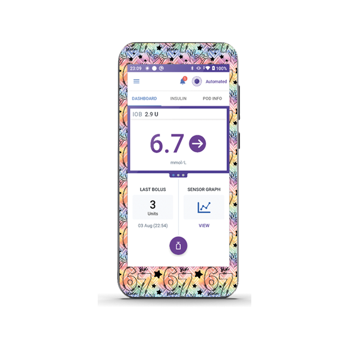 6 7 6 7 - Omnipod 5 Receiver Sticker