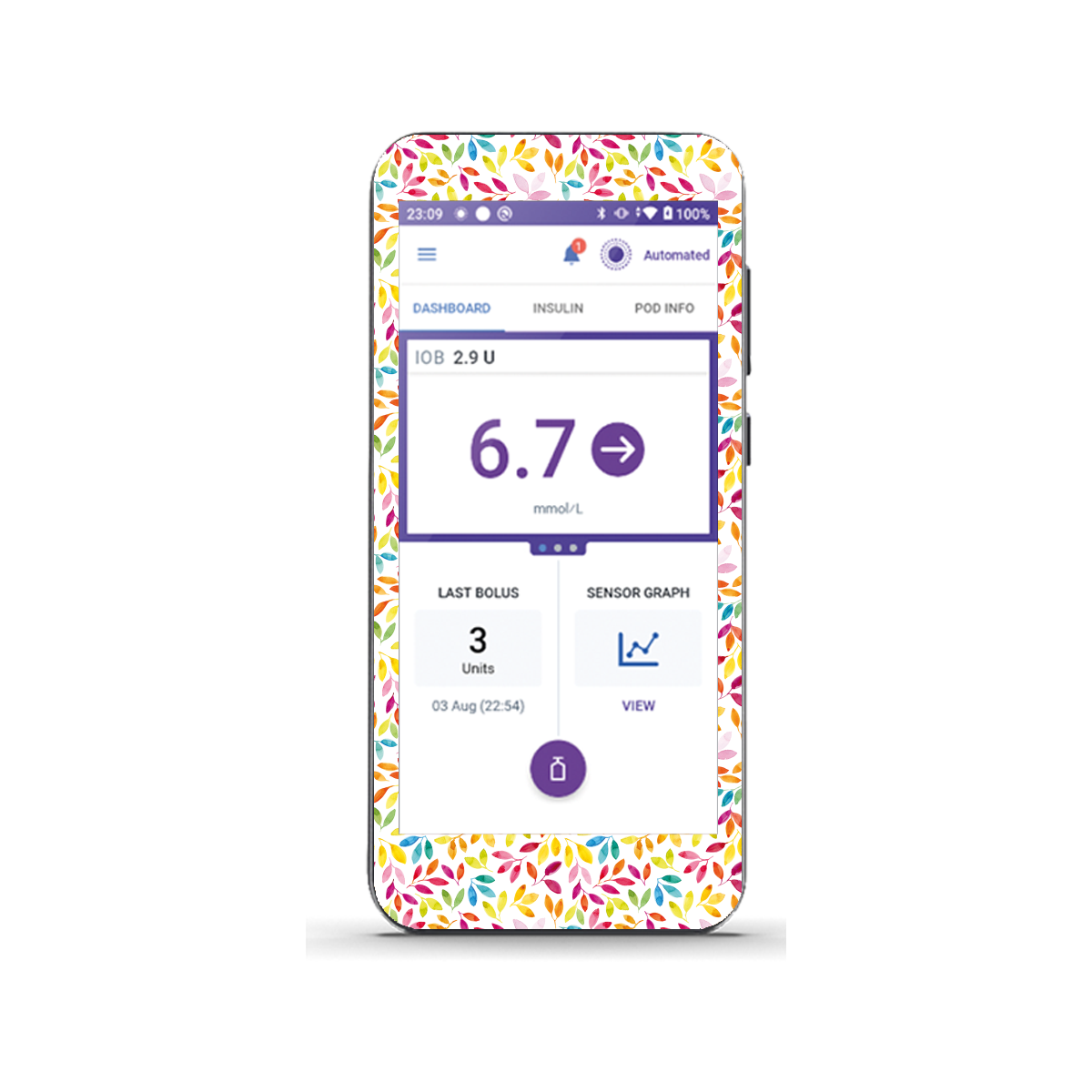 Bright foliage - Omnipod 5 Receiver Sticker