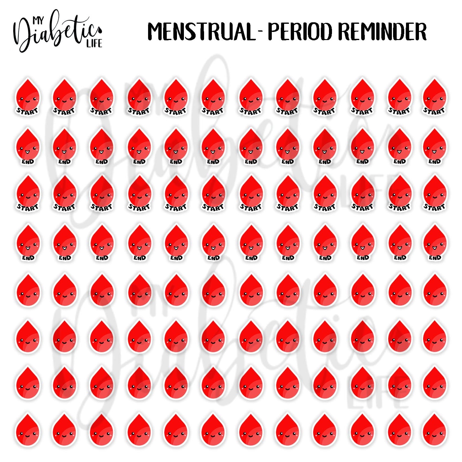 Menstrual/Period Reminder Planner Stickers
