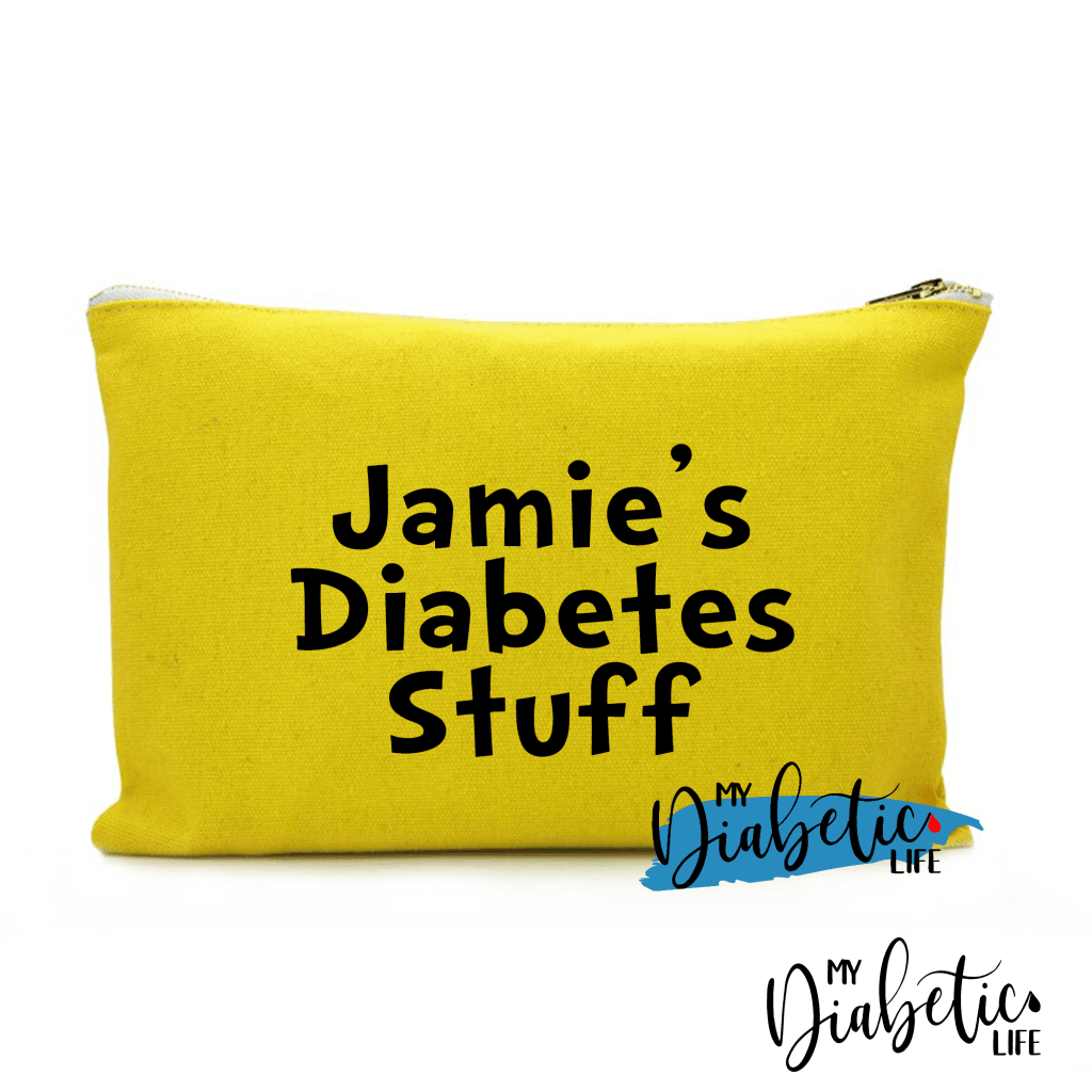 Personalised Diabetes Stuff - Diabetes Carry Bag Diabetic Accessories Storage For Medication Yellow