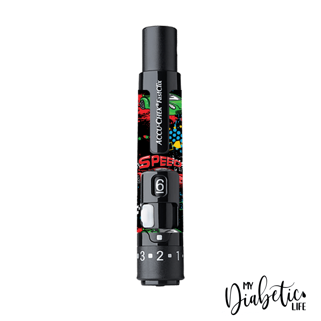 Speed Racer - Accu-Chek Fast-Clix Sticker Accuchek