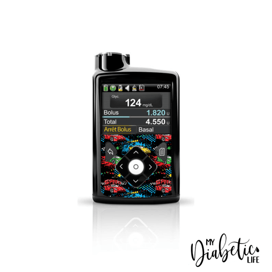 Speed Racer - Medtronic Pump (630/640/670/770) Sticker Front Mini 630/640/670