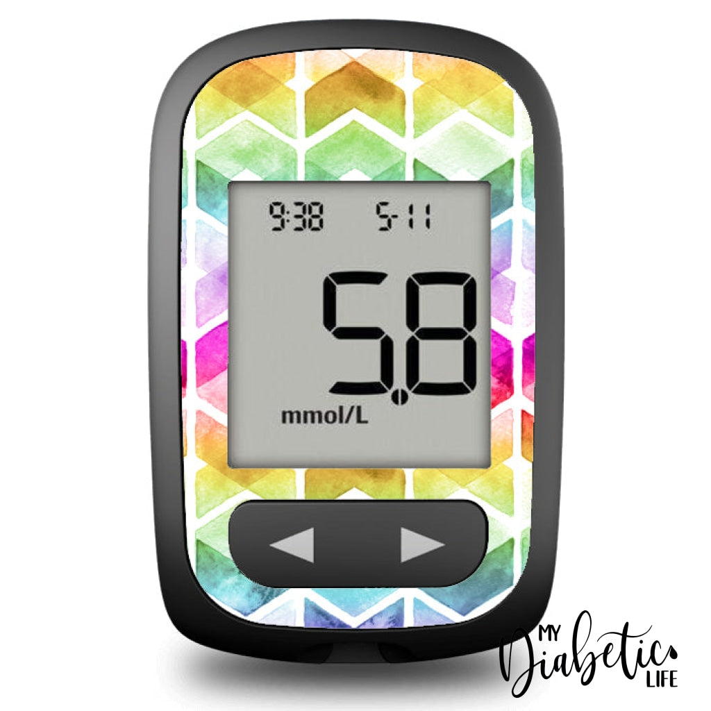 Watercolour Chevrons - Accu-Chek Guide Me Sticker