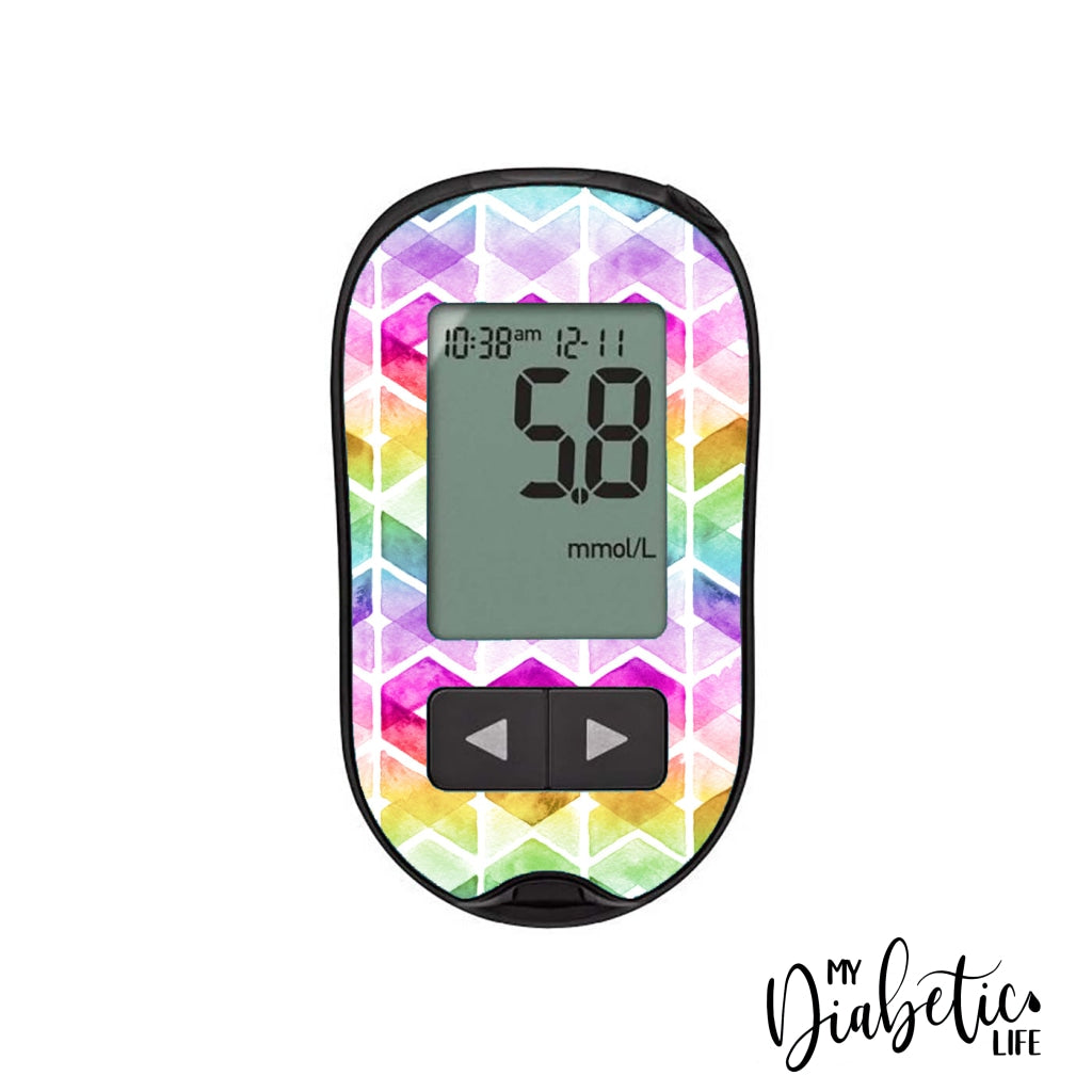 Watercolour Chevrons - Accu-Chek Performa Sticker