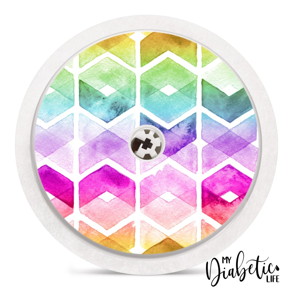Watercolour Chevrons - Freestyle Libre Sensor Stickers