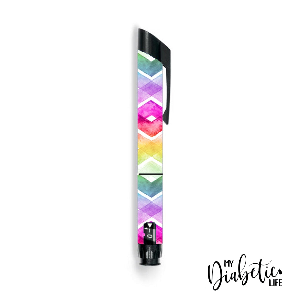 Watercolour Chevrons - Junior Star Insulin Pen Sticker Juniorstar