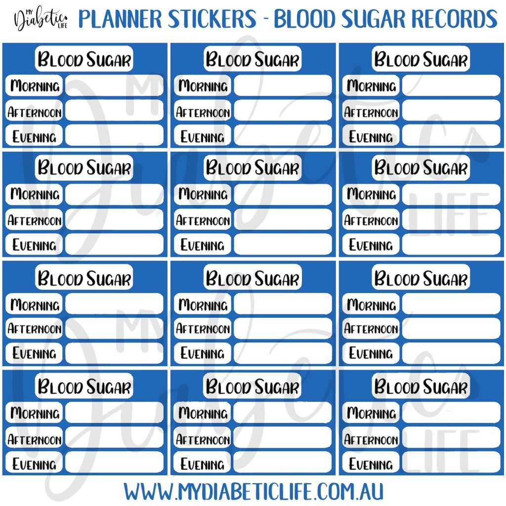 12 Blood Sugar Trackers For Planners Stickers